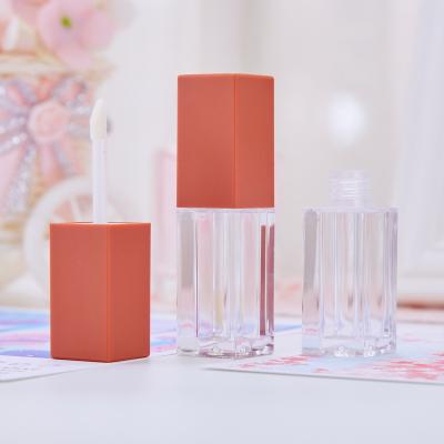 China Cosmetic Empty Pumpkin 5ML square lip gloss tube with wand lip gloss tube 5ml liptint container for sale