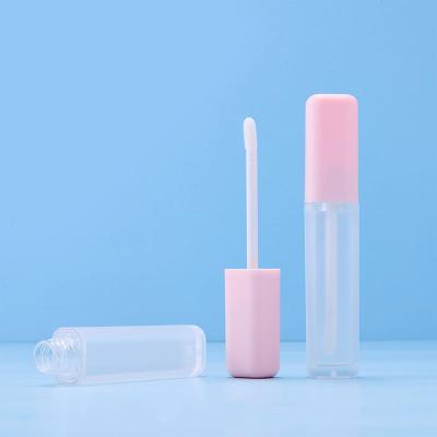 China Low MOQ High Quality Custom Frosted Pink Lip Gloss Tubes Square Lip Gloss Tube for sale