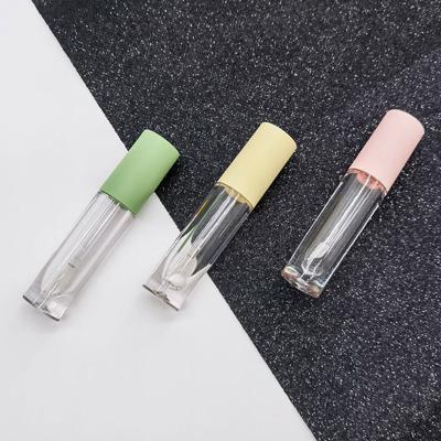 China Factory direct sale 3ml pink green pink lip gloss yellow round tube cute mini lip gloss tube for sale