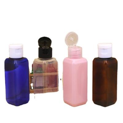 China New Design 50ml Travel Plastic Clear Cosmetic Square Bottle Large Capacity Customization Cosmetic Wholesale Colors for sale