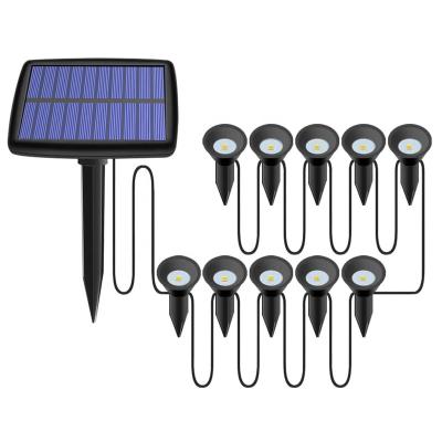 China Wholesale Garden Plant Landscape Decor LED Solar Outdoor Light Solar Powered Spot Light Lawn Lights 10 Way Yard for sale