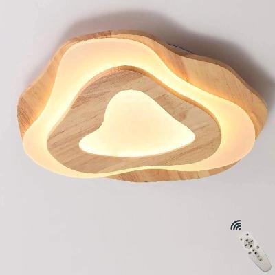 China Modern LED Ceiling-mounted or Wall-mounted Lighting Acrylic and Wood Ceiling Lamp Fixtures for Bedroom Living Room Study Decor LED Wood Indoor Ceiling Lamp for sale