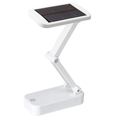 China Dimmable LED Touch Modern Solar Powered Portable Foldable Desk Lamp for Students Reading Solar Desk Table Lamp Wireless for sale