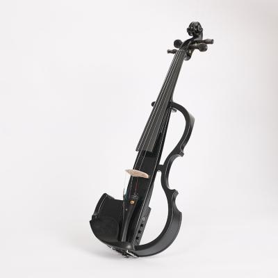 China Factory Direct Solidwood High End Black Flash Electronic Violins Playing Electroacoustic Violin for sale