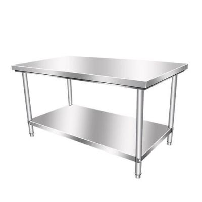 China Durable And Corrosion Resistant Customizable Designed Stainless Steel Workbench Two Tier Work Table For Restaurant for sale