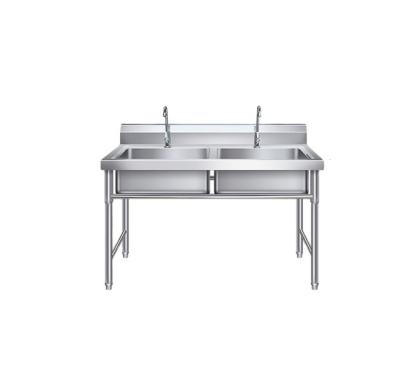 China Durable And Corrosion Resistant Stainless Steel Kitchen Equipment Pool Kitchen Hotel Brother Shandong Double Bowl Sink With Faucet for sale