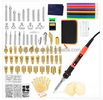 China 20 Seconds To Melt Tin 97PC 95PC Wood Burning Kit Electric Soldering Iron Wood Burning Kit Engraving Pen Pyrography Tool Reversing Word for sale