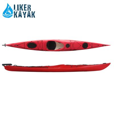 China Tough LLDPE Or HDPE Construction Three Layers Kayak Single Sea Large Cockpit Sit In Kajak For Tall Man for sale