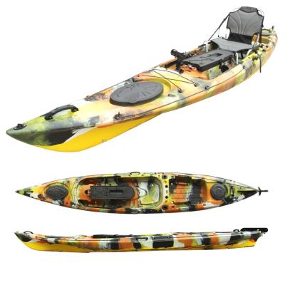 China LLDPE HULL For Fishing Kayak 4.3m Length Fishing Boat For Fisherman Single , Seat / Motor Available for sale