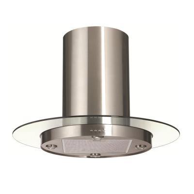 China Hotel Chain Style Nakajima Hood High Suction Round Stainless Steel Chimney Range Glass Silent Hood for sale