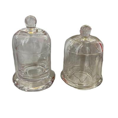 China 2021hot Viable Candy Bell Shaped Jar Empty Glass Candle Holder With Lid For Wedding Holiday And Home for sale