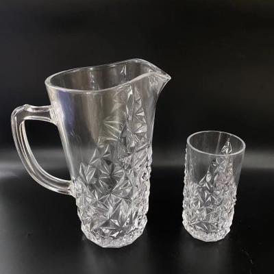 China 2021 Sustainable New Glass Gift Set Contains One Kettle And Six Mugs For Wedding Holidays And Home Use for sale