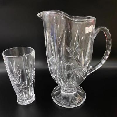 China 2021 Sustainable New Printing Glass Gift Set Contains One Kettle And Six Cups For Wedding Holidays And Home Use for sale