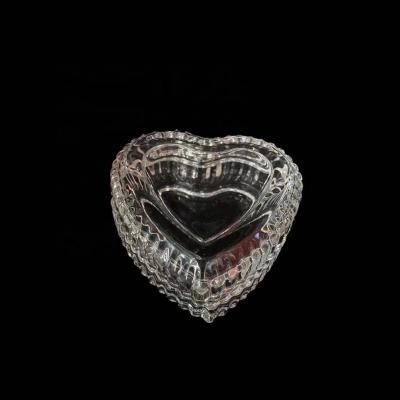 China 2021 Viable Hot Glass Candy Jar Jewelry Box Heart Shaped Gift For Wedding And Home for sale