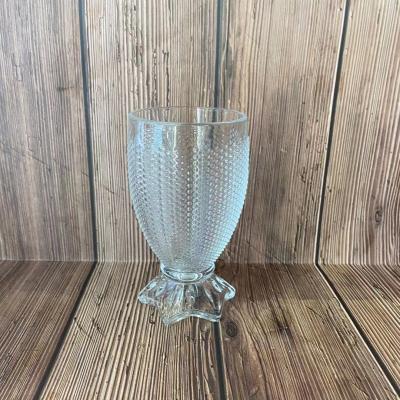 China Contemporary Clear Water Cup Glass Shape Tail Glass Tabletop Vase For Home Decoration for sale