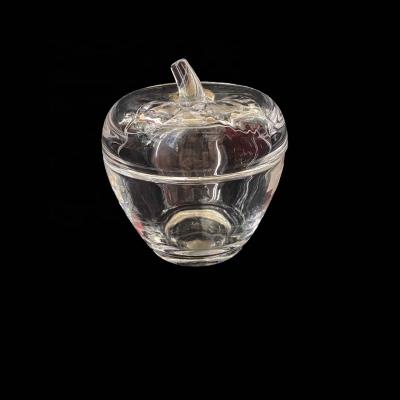 China 2021 Viable Hot Apple Shaped Glass Sugar Bowl for Holidays Wedding Home for sale