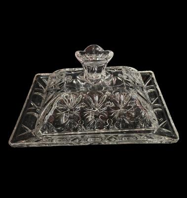 China Viable Multifunctional Glass Snack Cookie Tray With Lid Candy Jar For Wedding Holidays And Home Use for sale