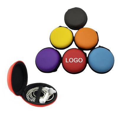 China EVA Zipper Earbud Case Custom Logo Portable Custom Logo Round Earphone Pouch Eva For Multiple Storage Case for sale