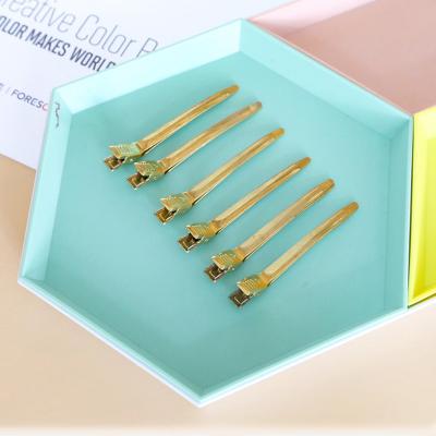 China Barber Shop Copper Clips for Hair Styling Sectioning Clips Copper Hairpins for Barber Tool Steel Metal Hairdressing Clips tools for sale