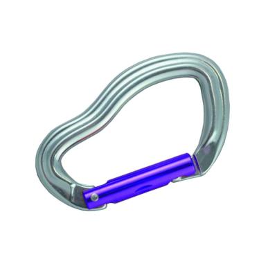 China Durable D shaped aluminum metal safety hook for hiking and climbing for sale