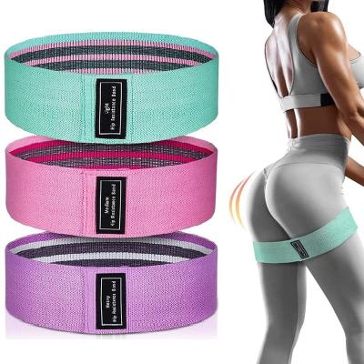 China Custom gym durable fitness logo yoga exercise fabric resistance band set for gym equipment for sale