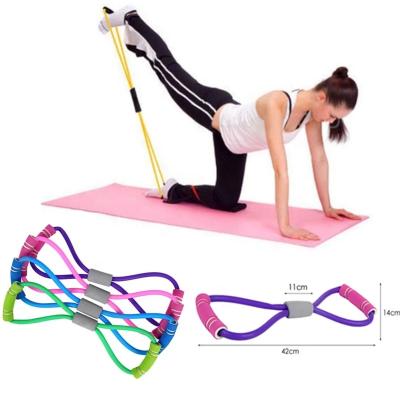 China Durable Hot Yoga Gym Fitness Resistance Bands 8 Word Chest Expander Rope Muscle Training Elastic Band For Sports Exercise for sale