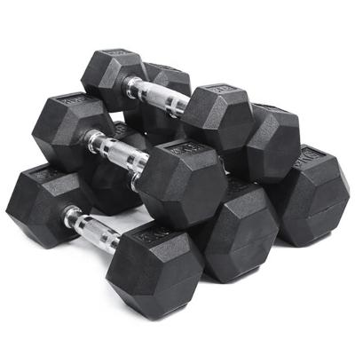 China Customized Weighted Rubber Encased Hex Logo Dumbbells Fitness Adjustable Dumbbell Adjustable Dumbbell for sale