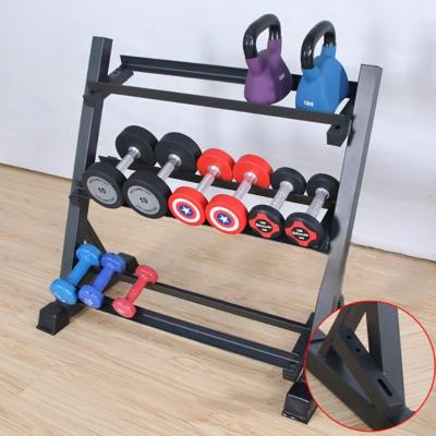 China Commercial Dumbbell Rack Multi-Tier 3 Tier Weight Storage Organizer for Home Gym Dumbbell Rack for sale