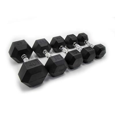 China Wholesale Dumbbell Rubber Covered Free Weight Dumbbells Weigh Cast Hex Black Set Rubber Coated Dumbbell for sale