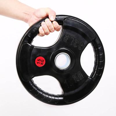 China Universal Rubber Coated Bumper Plates For Strength Training Weightlifting And Bodybuilding Solid Cast Weight Plates for sale