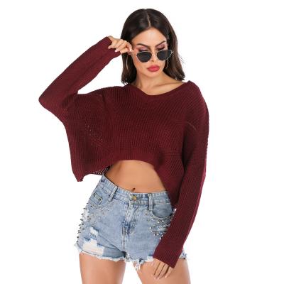 China New Anti-wrinkle Women's Sweater Loose And Lazy Short Sleeve Sweater for sale