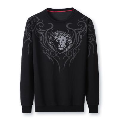 China Other new fall 2021Men's wear men's fashion round neck printed slim fit long sleeve men's shirt clothes pullover sweater men for sale