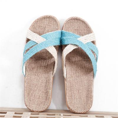 China Fashion Trend Cross Indoor Lightweight Canvas Women's Twill Slippers Comfortable Home Slippers for sale