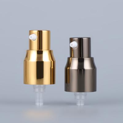 China Non Spill 18/400 Gold Color Aluminum Lotion Pump Custom Treatment Cream Pump for sale