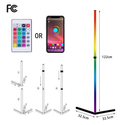 China Modern new 2022 led floor lamp stand lamp warm white for bedroom lamp remote/BT APP control for sale