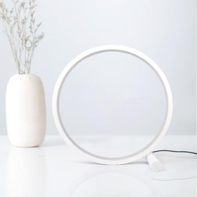 China New 2022 modern round white table lamp table lamp living room with USB/remote/BT touch APP control for sale