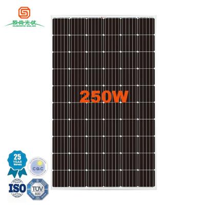 China 2021 Aluminum Alloy New Product Mono Solar Modules Power Plant 250W Anodized Mono Crystalline Solar Panel For Sale for sale