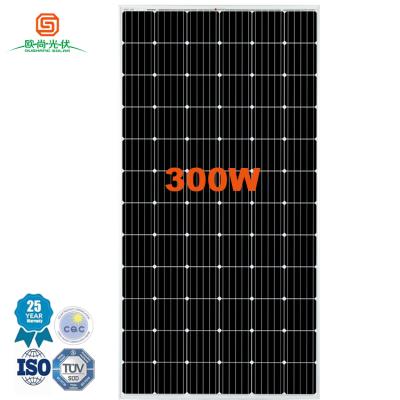 China Aluminum Alloy Oushang China Supplier Mono Anodized Grade A Cell Solar Panel Solar System 300 Watts for sale