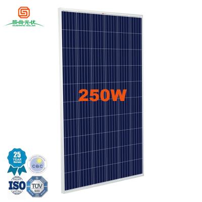 China Anodized Aluminum Alloy Oushang Maior 25 Years Warranty 250W Polycrystalline PV Solar Panels With 60cell for sale