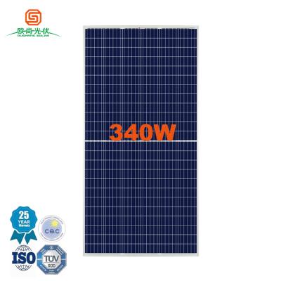 China Solar Panel 340w Aluminum Alloy Household Photovoltaic Electricity Production Polycrystalline System Anodized Solar Panel Sun Energy Charging Panel for sale