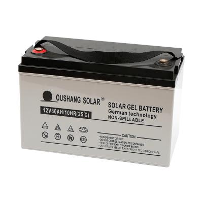 China 2021 best-selling home appliances solar battery 12V 24AH 80AH 90AH 100AH ​​high quality gel solar battery 200 OH for sale