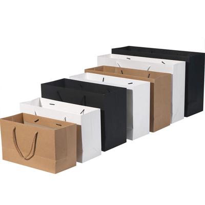 China Biodegradable Wholesale Custom Food Shopping Kraft White Brown Paper Bag With Handle With Your Own Logo for sale