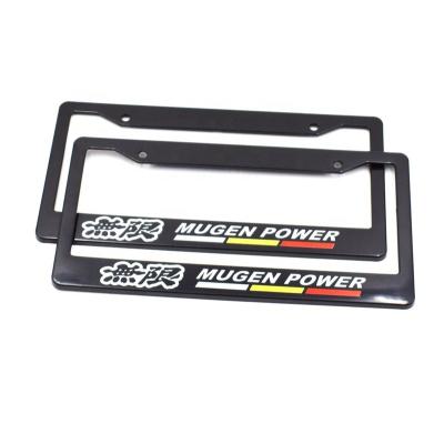 China Wholesale Fashionable Custom JDM Mugen Power Style Car Number Plate Frame USA Class Blank License Plate Frame For Honda Car Models for sale