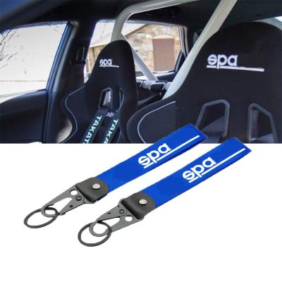 China Fashionable Style High Quality Theft Double Sided JDM Cloth Nylon Key Chain For PS Logo Car Keytag Strap Accessories for sale