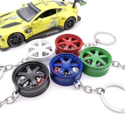 China TE37 Design TE37 Car Wheel Rim With Brake Discs Car Zinc Alloy 35mm Chainwheel Main Wheel Modern Main Hub Pendant Key Rings rims main chain for sale