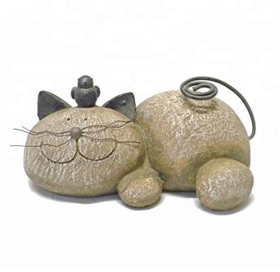 China China Top Selling Resin Resting Cat Stone For Garden Statue for sale