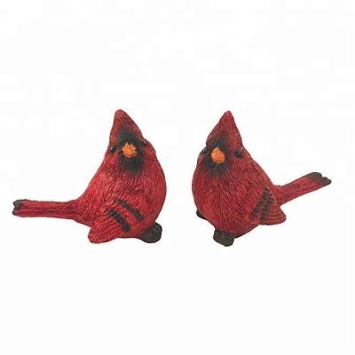 China China Set 2 Decorative Christmas Birds Figurine Red Cardinal -4