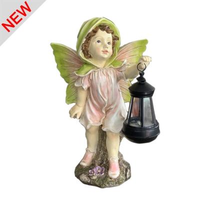 China Hot Selling China Amazon Resin Fairy Plug Solar Lantern Garden Decoration for sale