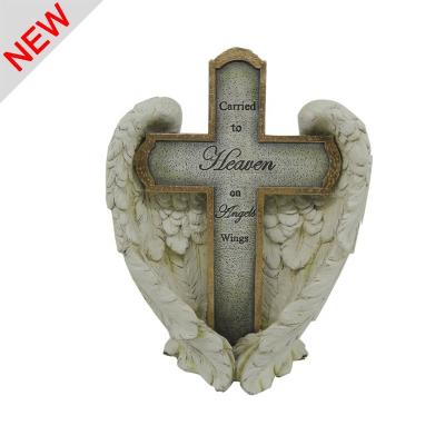 China China Resin Angel Wings Cross For Bereavement Statue for sale