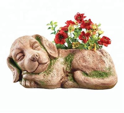 China China Hot Sale Garden Dog Figurine Moss Covered Planter for sale